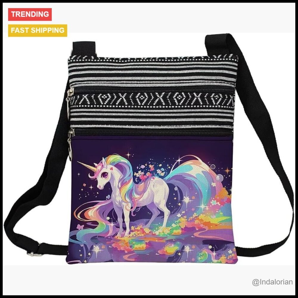 Printed Adjustable Strap Crossbody Bag Polyester Zipper Y2K Chic Fashion